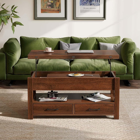 Coffee Table Lift Top, Multi-Function Convertible Coffee Table with