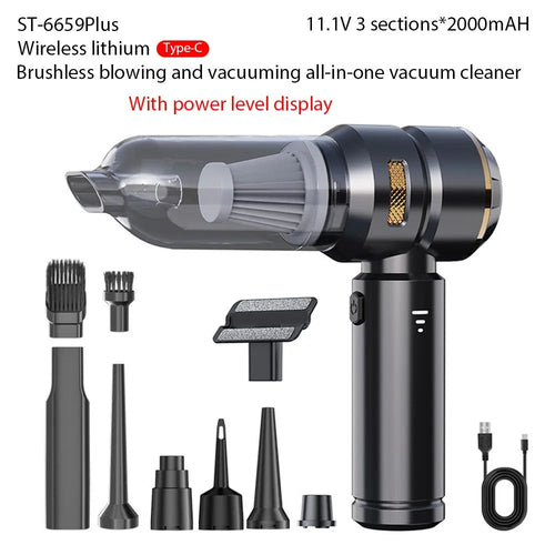 Car Vacuum Cleaner Wireless Mini Handheld Strong Suction Cleaning